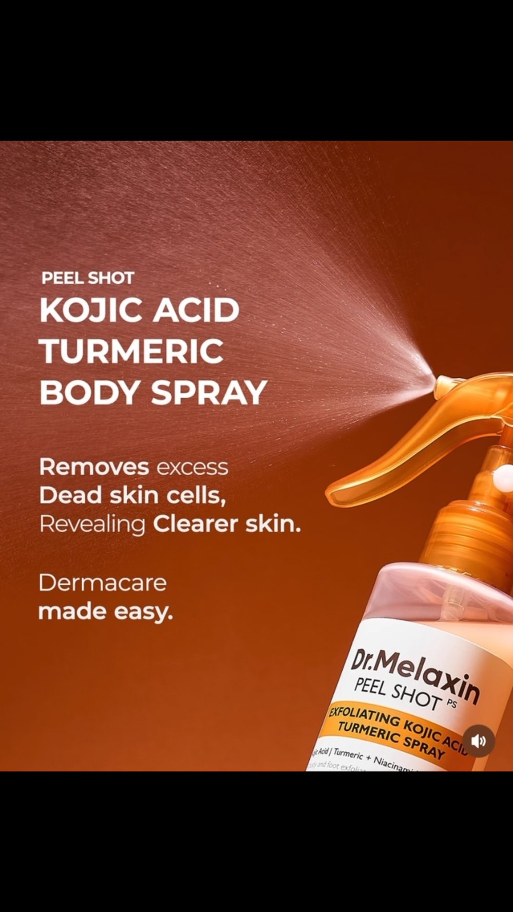 Kojic acid turmeric brightening body spray